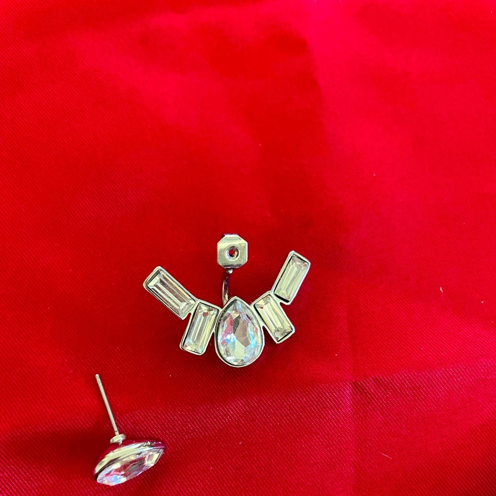 2 piece rhinestone earrings….. the unique look of front/ back closure
